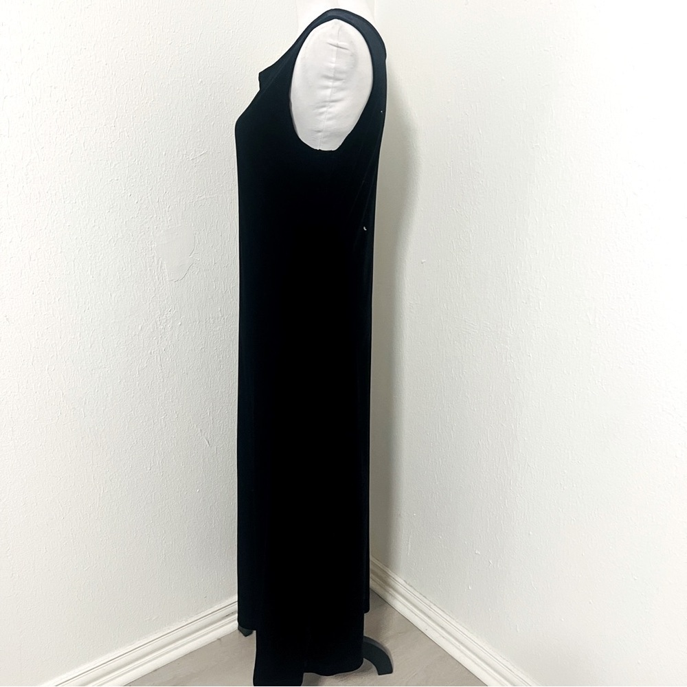 Coldwater Creek Vintage Women Whimsigoth 10P Black Velvet Sleeveless Maxi Dress - Picture 4 of 8